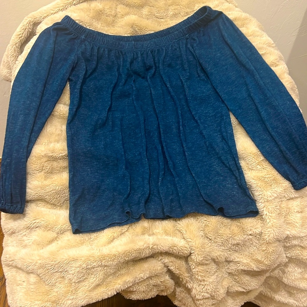 Indigo off shoulder top